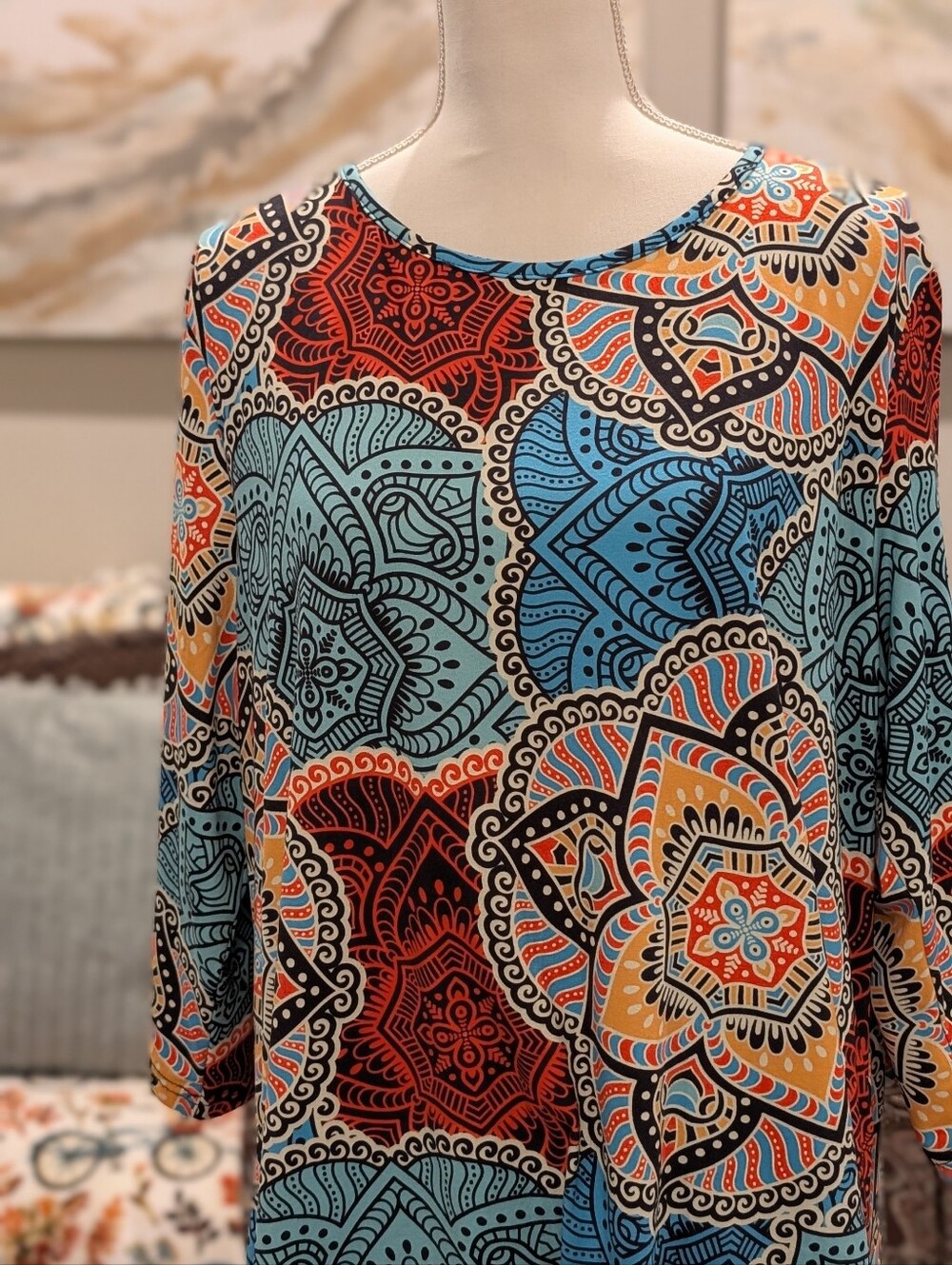 Colorful Mandala Print Skirt Set - Picture 2 of 3